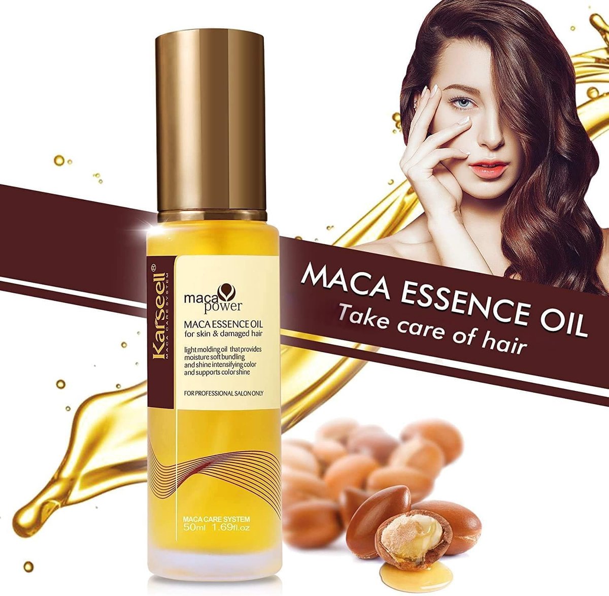 Karseell Maca Essentie Olie Voor Lichaam & Beschadigd Haar