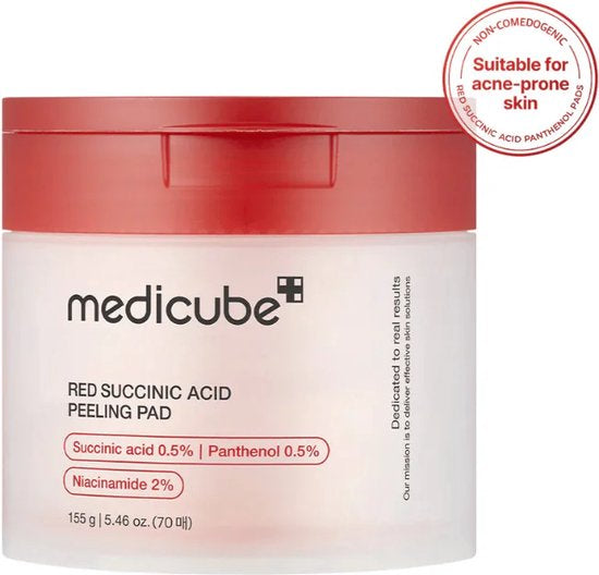 Medicube Red Succinic Acid Peeling Pad - Tonerpad voor acne-gevoelige huid - 70 pads
